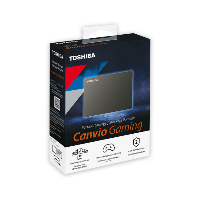 Disco Duro Externo TOSHIBA Canvio Gaming | 2TB | PlayStation/Xbox | USB 3.0 | Color Negro | HDTX120XK3AA