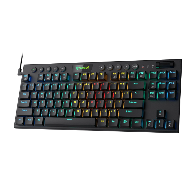 Teclado Alámbrico Mecánico Redragon Horus K622 | TKL / 87 Teclas | RGB | Switches Redragon Red | Color Negro | Español | K622-RGB SP-RED