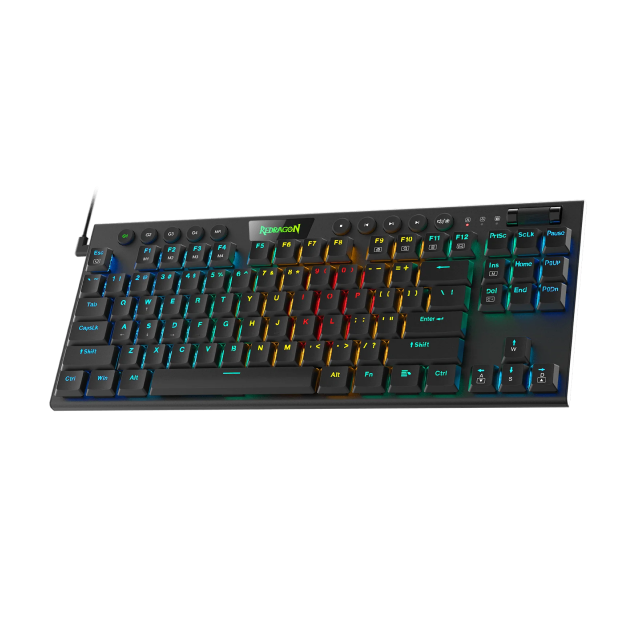 Teclado Alámbrico Mecánico Redragon Horus K622 | TKL / 87 Teclas | RGB | Switches Redragon Red | Color Negro | Español | K622-RGB SP-RED