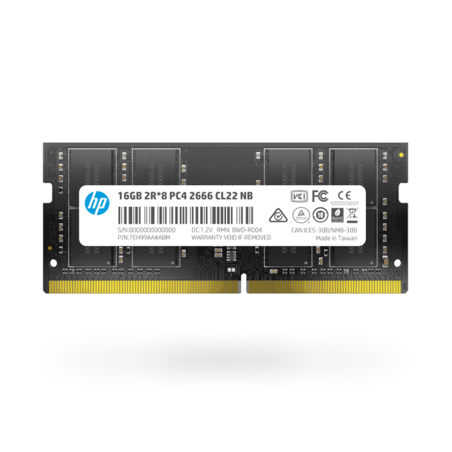 MEMORIA RAM SODIMM | DDR4 | 16GB | 3200MT/s | HP S1 | 2E2M7AA#ABB