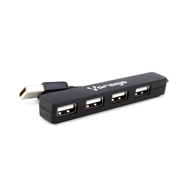 Hub Concentrador Vorago HU-100 | USB 2.0 Macho / USB 2.0 Hembra x 4 | 480 Mbit/s | Color Negro | HU-100