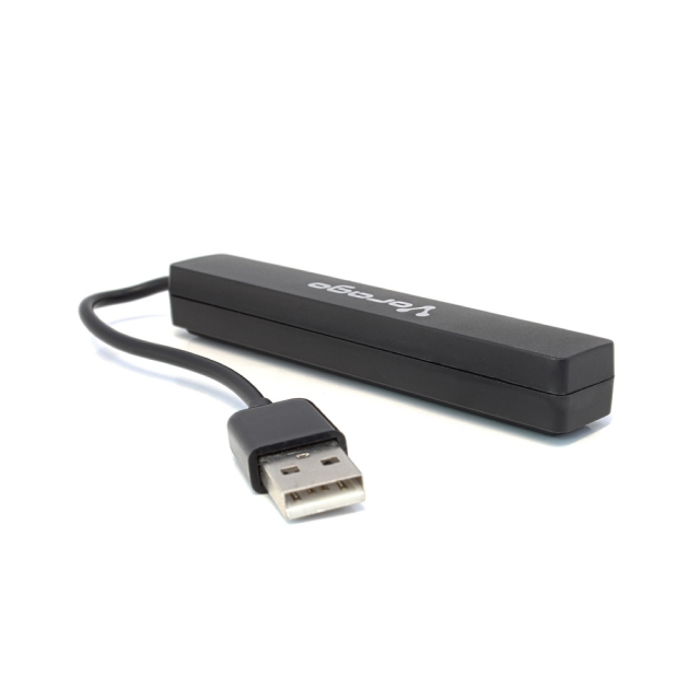 Hub Concentrador Vorago HU-100 | USB 2.0 Macho / USB 2.0 Hembra x 4 | 480 Mbit/s | Color Negro | HU-100