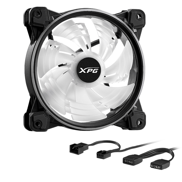 VENTILADOR ADATA XPG HURRICANE 120mm ARGB (CONEXION EN SERIE) /HURRICANE120ARGBPWM-BKCWW