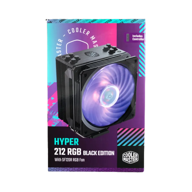 Disipador de Aire CoolerMaster Hyper 212 RGB Black | 120mm | 650-2000 RPM | 8 - 30 dBA |  LGA1700 |  RR-212S-20PC-R2