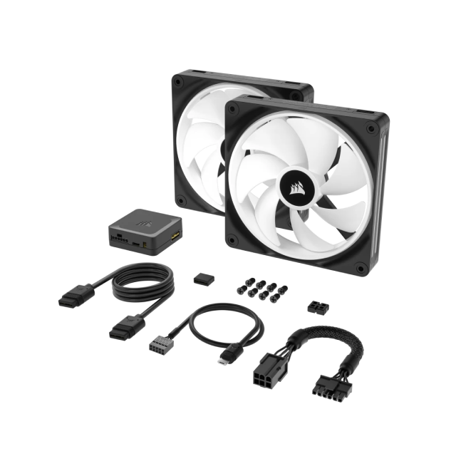 Kit de 2 Ventiladores Corsair iCue Link QX140 RGB | 140mm x 2pza | 400 - 2000 RPM |  10 - 37 dBA |  RGB | CO-9051004-WW