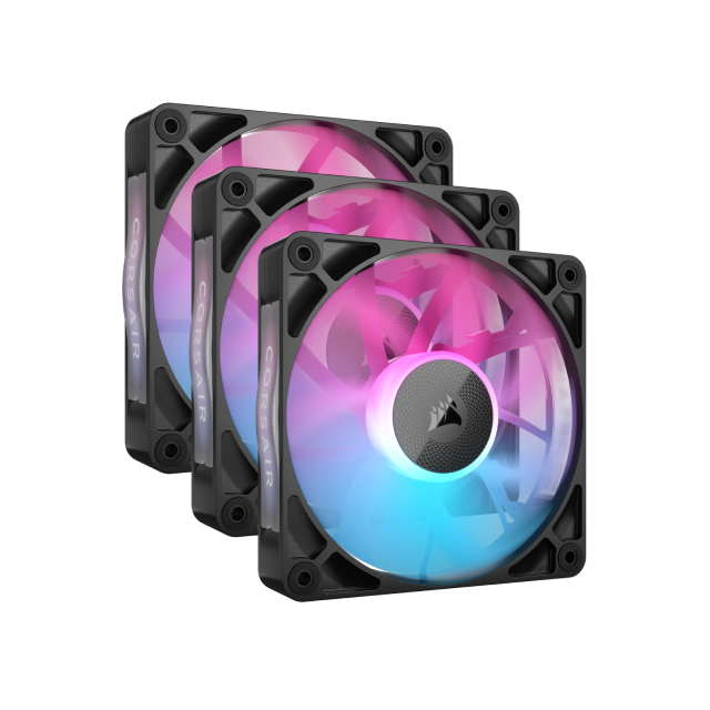 Kit de 3 Ventiladores Corsair iCUE LINK RX120 RGB | 120mm x 25mm (3 Piezas) | RGB |  2100 RPM | Concentrador del sistema iCUE LINK incluido | CO-9051018-WW