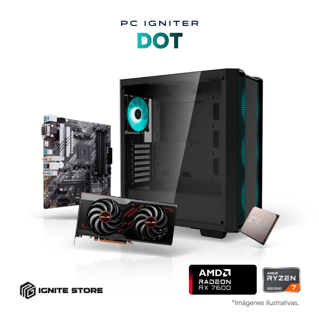 PC Igniter Dot | R7 5700X | RX 7600 8GB | 32GB de RAM | SSD 1TB