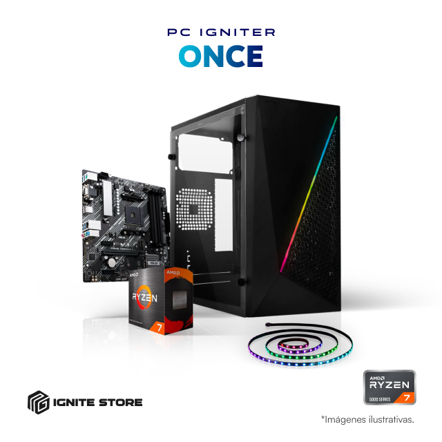 PC Igniter Once | R7 5700G | 16GB de RAM | SSD 500GB + Tira ARGB de Regalo