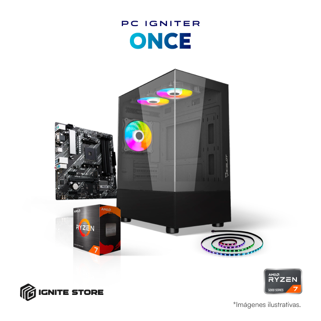 PC Igniter Once | R7 5700G | 16GB de RAM | SSD 500GB + Tira ARGB de Regalo