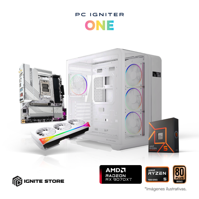 PC Igniter One | R5 9600X | RX 9070 XT 16GB | 32GB de RAM | SSD 1TB