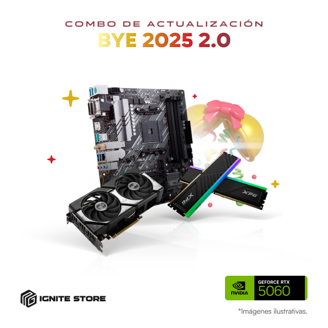Combo de Actualización Bye 2025 2.0 | Tarjeta Madre ASUS PRIME B550M-A AC | RTX 5060 | 32GB de RAM