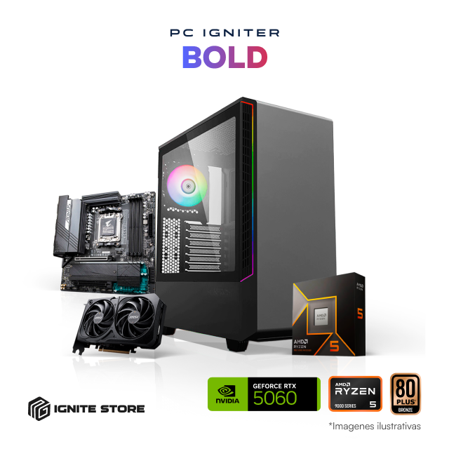 PC Igniter Bold | R5 9600X | RTX 5060 8GB | 32GB de RAM | SSD 1TB