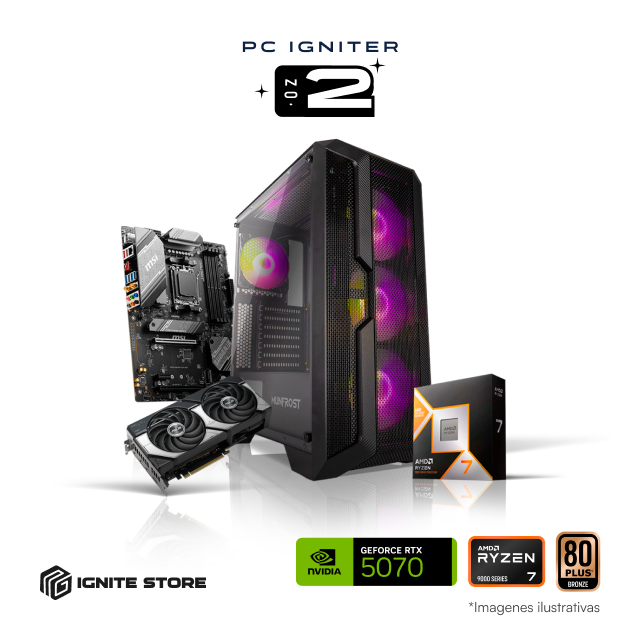 PC Igniter 2 | R7 9700X | RTX 5070 12GB | 32GB de RAM | SSD 1TB