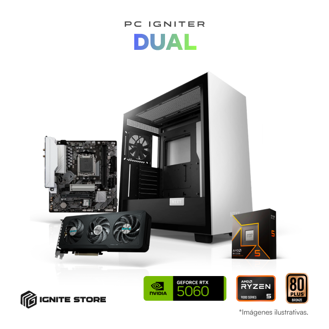 PC Igniter Dual | R5 9600X | RTX 5060 8GB | 32GB de RAM | SSD 1TB