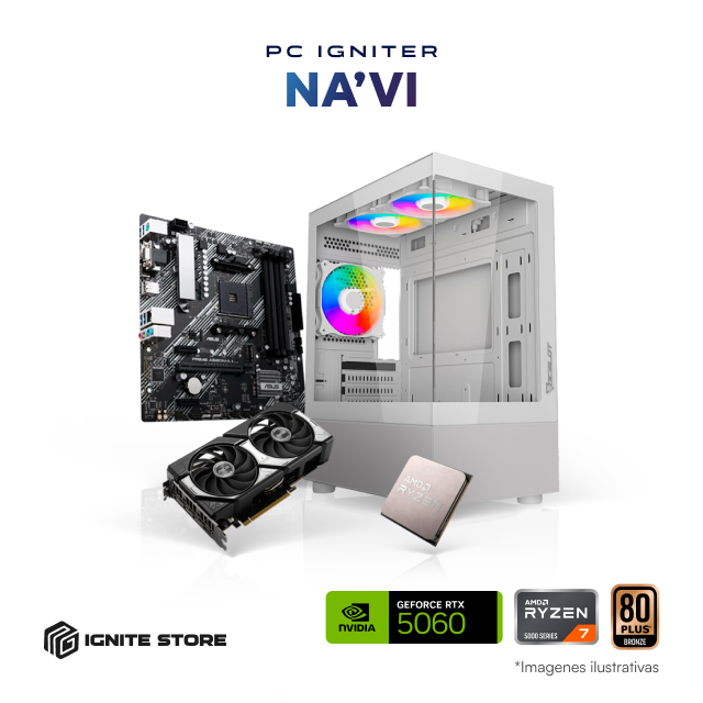 PC Igniter Na'vi | R7 5700X | RTX 5060 8GB | 16GB de RAM | SSD 1TB