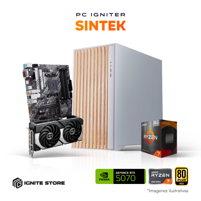 PC Igniter Sintek | R7 5700X | RTX 5070 12GB | 32GB de RAM | SSD 1TB