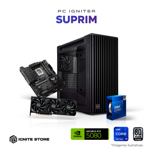 PC Igniter Suprim | Intel Core i9 14900K | RTX 5080 16GB | 64GB de RAM | SSD 2TB