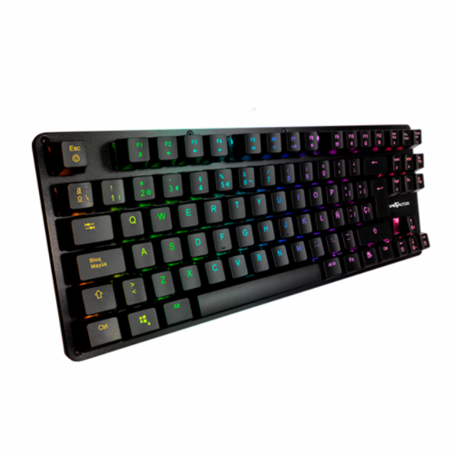 Teclado Gamer Game Factor KBG500 - Mecánico - Switch Azul - Alámbrico - TKL - Español - RGB - KBG500-BL