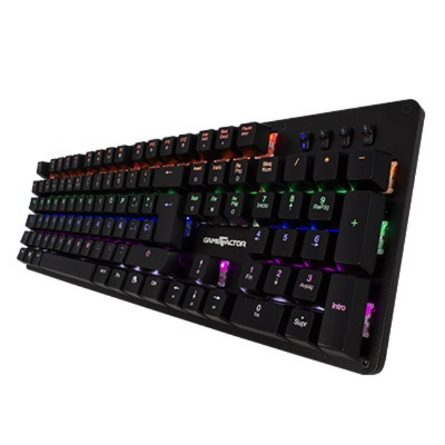 TECLADO ALAMBRICO MECANICO GAMEFACTOR NEGRO RGB SWITCH BLUE (ESPAÑOL) / KBG400-BL