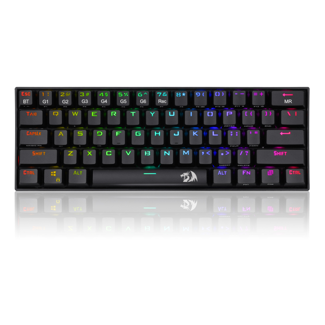 TECLADO INALAMBRICO MECANICO REDRAGON DRACONIC NEGRO RGB 60% SWITCH CAFE (INGLÉS)(HOTSWAP)  / K530-RGB