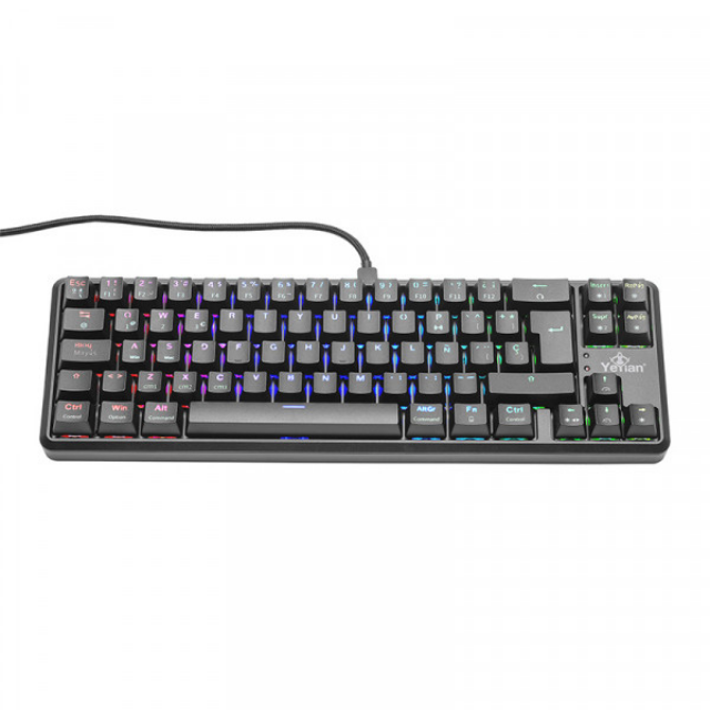 Teclado Gamer Bluetooth Yeyian Akil Series 3500 - Mecánico - Switch Rojo - 65% TKL - Negro - LED RGB - YTM-28209R