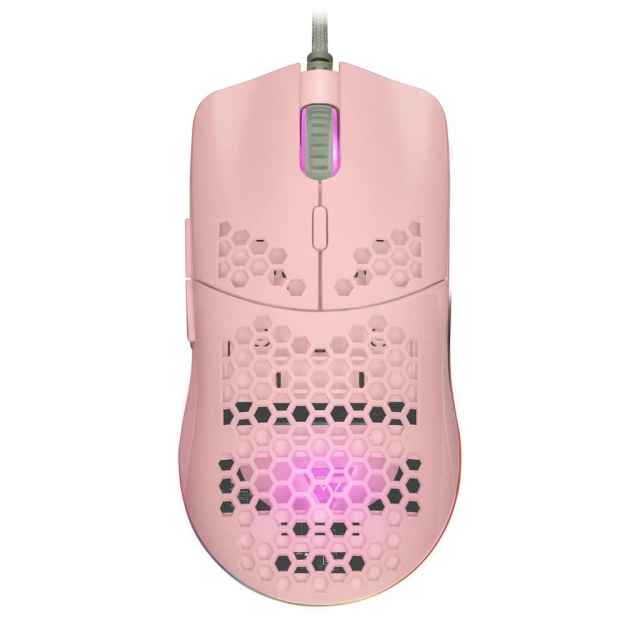 MOUSE GAME FACTOR MOG601 ROSA SENSOR OPTICO PMW3389 32,000 DPI MOG-601 PK