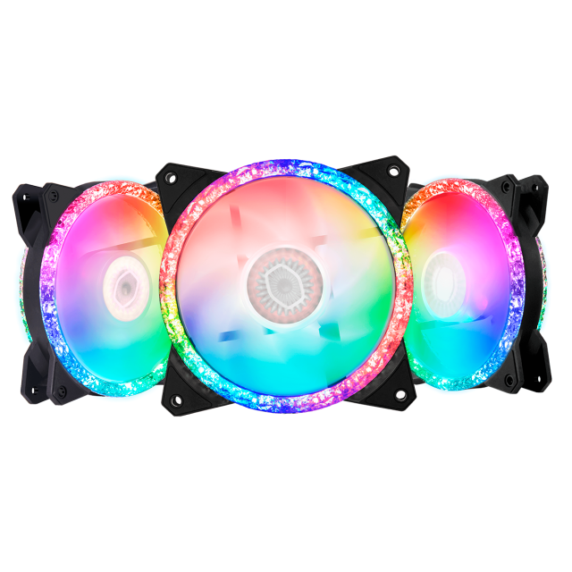 Kit de 3 Ventiladores Cooler Master MasterFan MF120 Prismatic 3in1 - Negro - ARGB - 120mm - Incluye Controlador