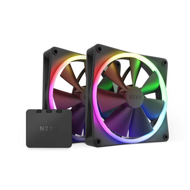 Kit de 2 Ventiladores NZXT F140 RGB - Negro - 140mm - Incluye Controlador