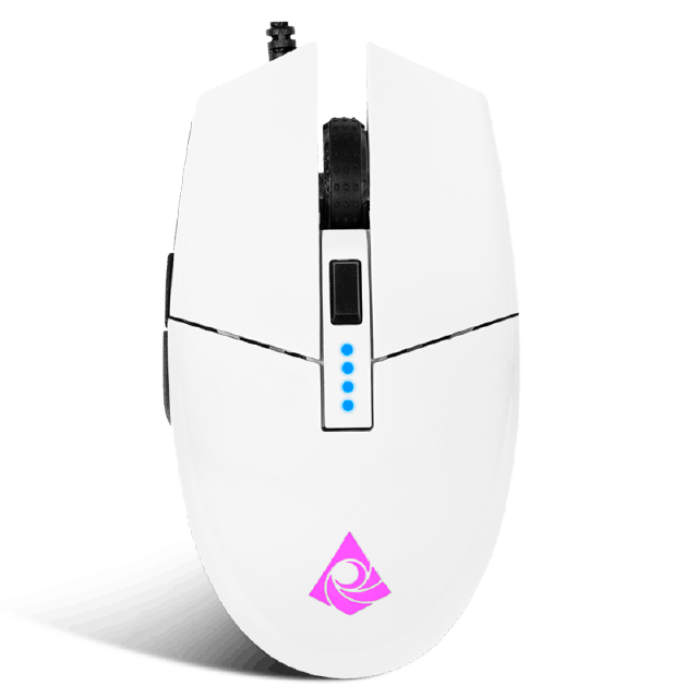 MOUSE GAMER MUNFROST TRITON WHITE GLOSSY ARGB USB SENSOR PIXART 3360 12000DPI 6 BOTONES