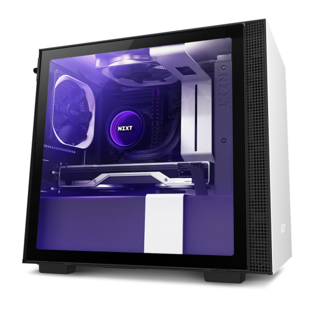 Gabinete gamer NZXT H210i | White/Black | mITX | Cristal templado | CA-H210I-W1