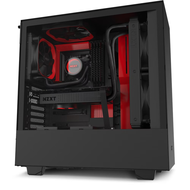 Gabinete Gamer NZXT H510 | Black Red | ATX | Cristal templado | CA-H510B-BR