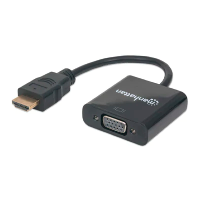 CONVERTIDOR MANHATTAN VIDEO HDMI A SVGA NEGRO BOLSA 151467
