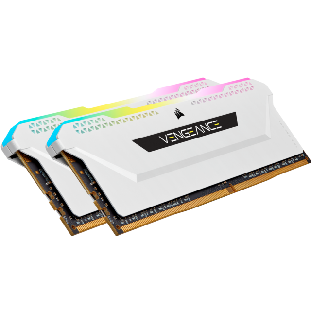 Kit de memoria RAM DDR4 16GB (2x8GB) | 3600MT/s | CL18 | Corsair Vengeance RGB Pro SL Blanco | CMH16GX4M2D3600C18W