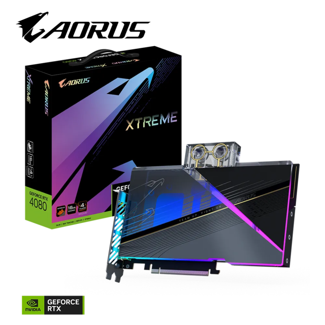 Tarjeta de video Gigabyte RTX 4080 Xtreme Waterforce WB 16GB | DisplayPort y HDMI | GV-N4080AORUSX WB-16GD