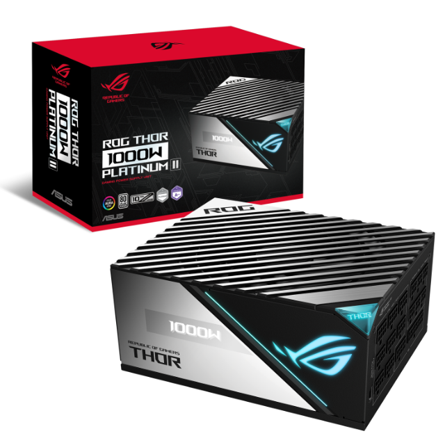 Fuente de Poder Asus ROG Thor 1000W Platinum II | 80 Plus Platinum | Pantalla OLED | Aura Sync | 24-pin ATX | ROG-THOR-1000P2-GAMING