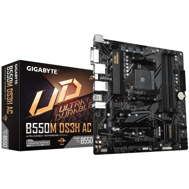 TARJETA MADRE GIGABYTE B550M DS3H AC MATX SOCKET AM4 DDR4 REV1.5 - B550M DS3H AC