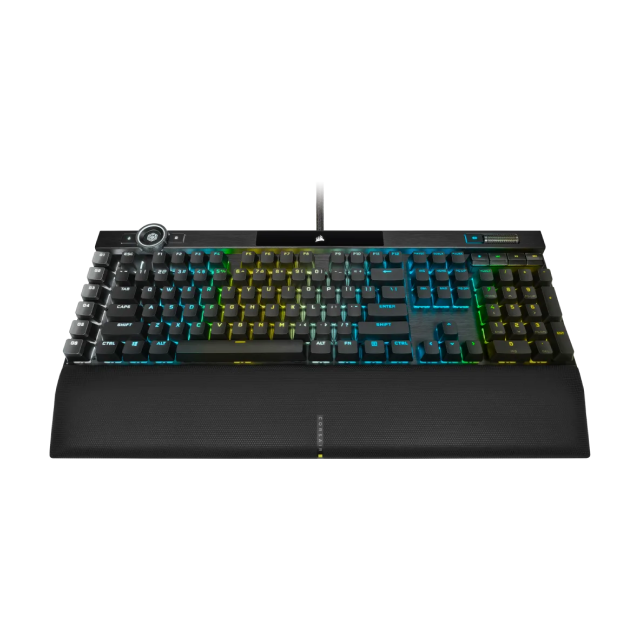 Teclado mecánico alámbrico Corsair K100 RGB | Switch Corsair OPX | Inglés | Reposa muñeca | CH-912A01A-NA