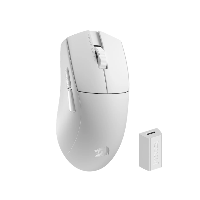 Mouse Inalámbrico Redragon K1NG 4K PRO White | 4K Hz | 26000 DPI | 5 botones programables | Sensort Pixart 3395 | 49g | Color Blanco | M916-PRO-4K