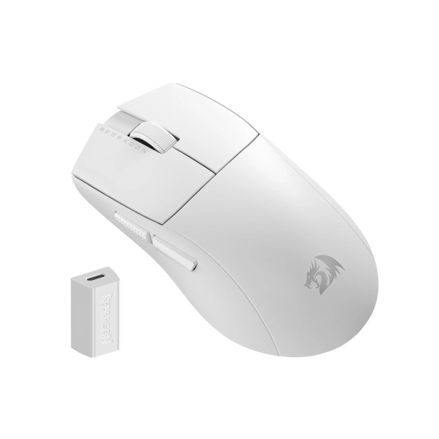 Mouse Inalámbrico Redragon K1NG 4K PRO White | 4K Hz | 26000 DPI | 5 botones programables | Sensort Pixart 3395 | 49g | Color Blanco | M916-PRO-4K