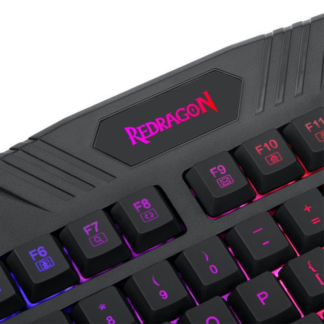 TECLADO GAMER REDRAGON HARPE PRO RGB ALAMBRICO LED RGB MEMBRANA BOTONES MULTIMEDIA - K503A-RGB