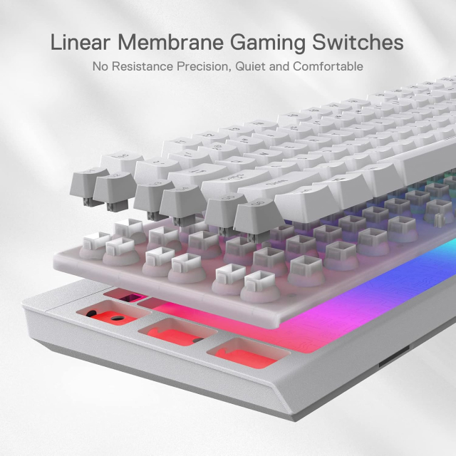 Teclado Alámbrico Redragon Shiva K512 | Full Size | Membrana | Cable Reforzado | Reposamuñecas | RGB | Blanco | Español | K512RGB-SP