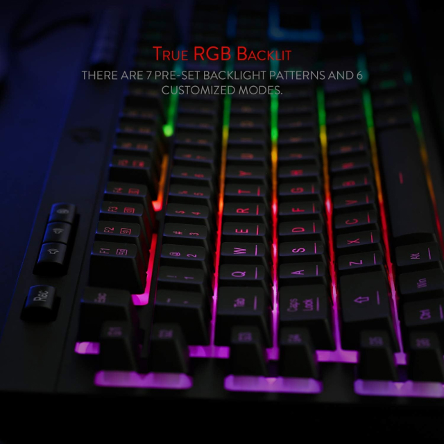 Teclado Alámbrico Redragon Shiva K512 | Full Size | Membrana | Cable Reforzado | Reposamuñecas | RGB | Negro | Español | K512RGB-SP