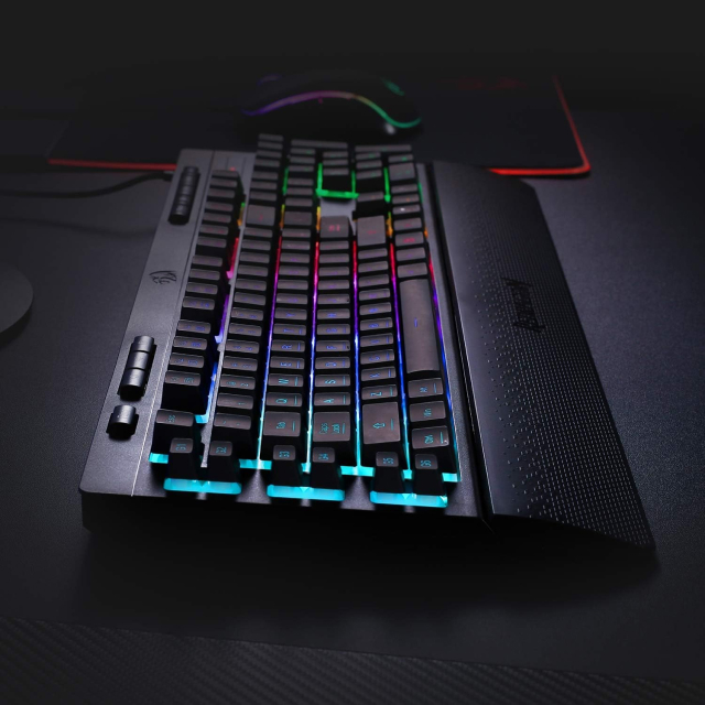 Teclado Alámbrico Redragon Shiva K512 | Full Size | Membrana | Cable Reforzado | Reposamuñecas | RGB | Negro | Español | K512RGB-SP
