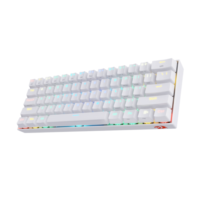 Teclado Inalámbrico Redragon DraconicWhite K530W | Compacto 60% | Swicthes Redragon Brown | RGB | Inglés | K530W-RGB