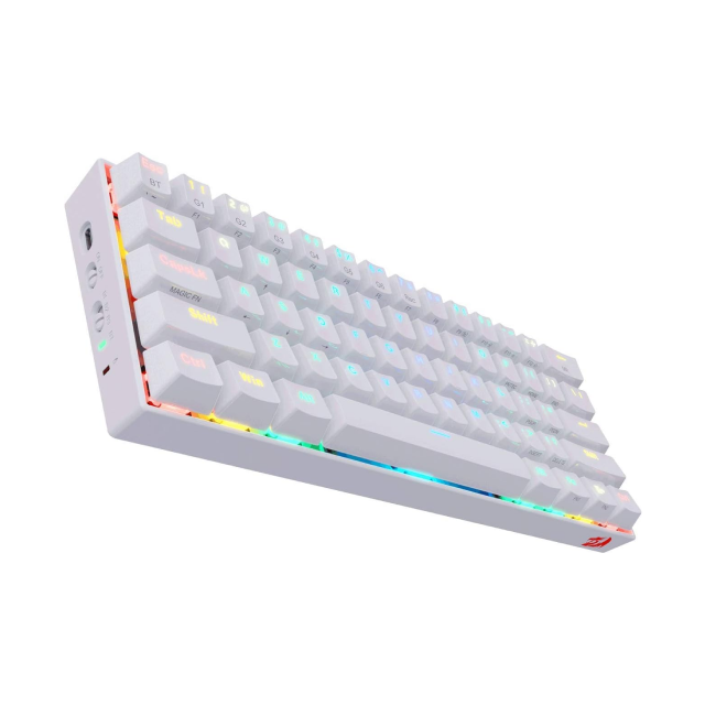 Teclado Inalámbrico Redragon DraconicWhite K530W | Compacto 60% | Swicthes Redragon Brown | RGB | Inglés | K530W-RGB