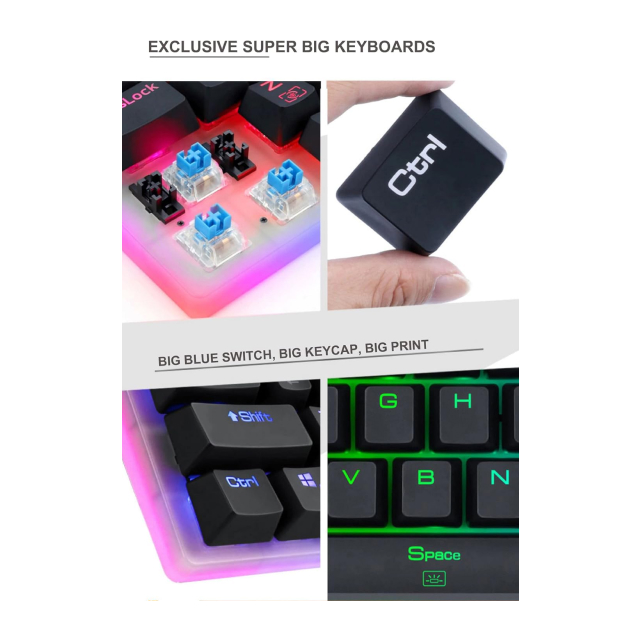 Teclado Mecánico Gigante Redragon K605 Alien | Outemu Blue Switch | 60% | Alámbrico | RGB | K605