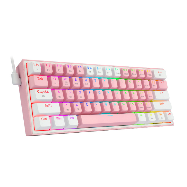 TECLADO GAMER REDRAGON FIZZ PRO PINK-WHITE INALAMBRICO - SWITCH RED - K616-RGB-P-W