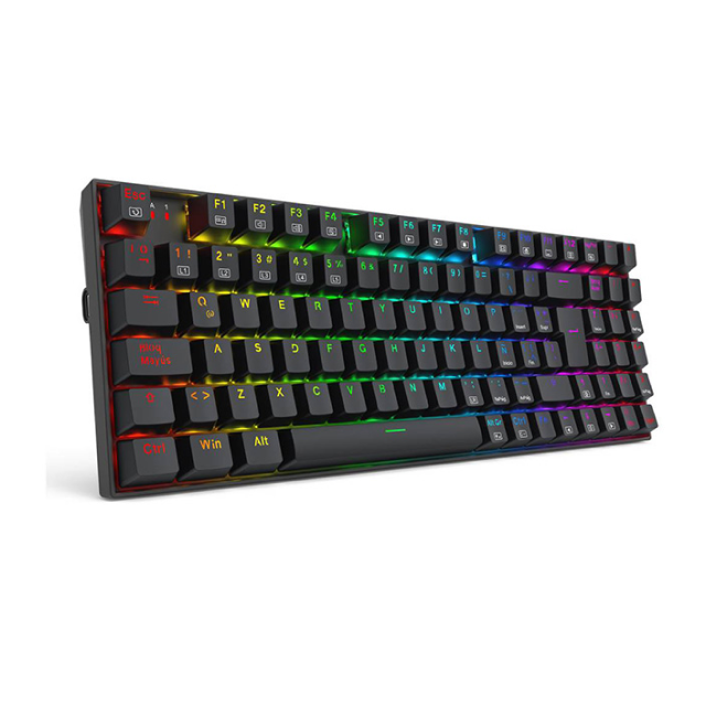 Teclado mecánico Redragon Ziggs K669 | Alámbrico | Compacto 94 teclas | Switches Red lineal | RGB | Español | Color Negro | K669-RGB