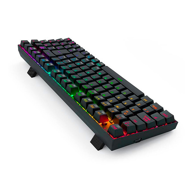 Teclado mecánico Redragon Ziggs K669 | Alámbrico | Compacto 94 teclas | Switches Red lineal | RGB | Español | Color Negro | K669-RGB