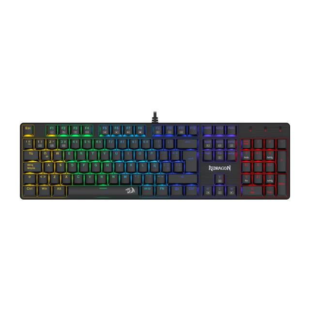 Teclado Gamer Mecánico Alámbrico Redragon SINDRI K671 | Completo / 100% | Switch Lineal | Español | Iluminación Rainbow | Negro | K671-SP